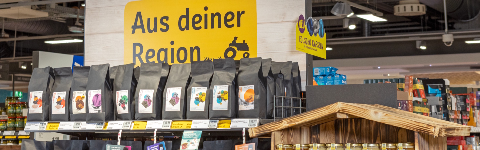Regionale Produkte Honig und Kaffee